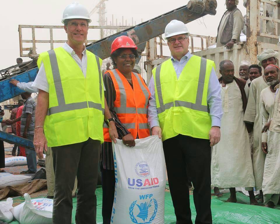 وصول مساعدات غذائية لدولتي السودان من الولايات المتحدة إلى ميناء بورتسودان