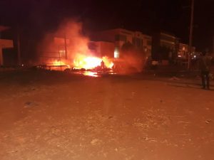 حريق هائل في فرع بنك الخرطوم بسوق ليبيا