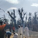 اندلاع حريق هائل في عدد من مزارع النخيل بمنطقة الباسا بالولاية الشمالية