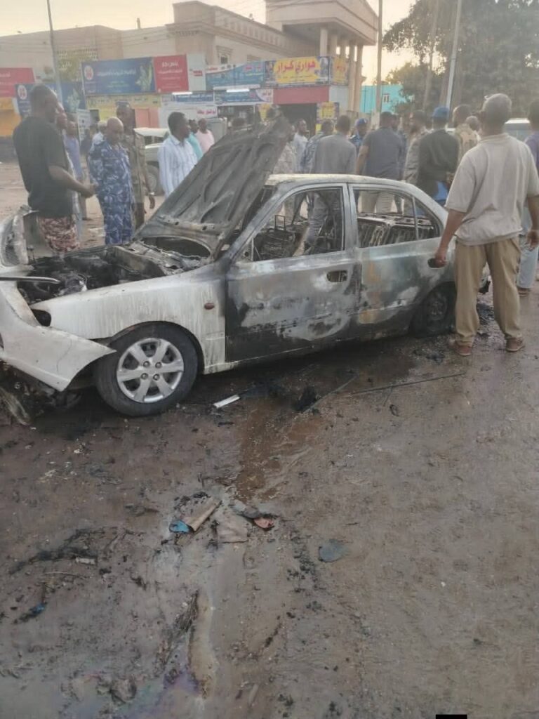 انفجار عبوة «قرنيت» داخل عربة بشارع النيل بودمدني وإصابة ثلاثة أشخاص